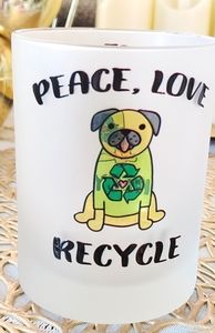 NEW PEACE, LOVE, RECYCLE by Culver frosted…